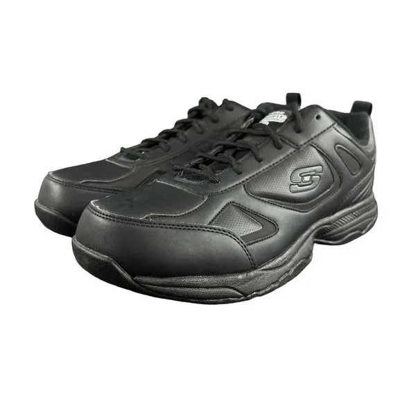 Skechers Relaxed Fit Memory Foam Slip Resistant Black Work Shoes Size 9 Wide