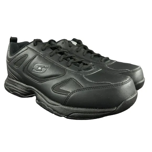 Skechers Relaxed Fit Memory Foam Slip Resistant Black Work Shoes Size 9 Wide