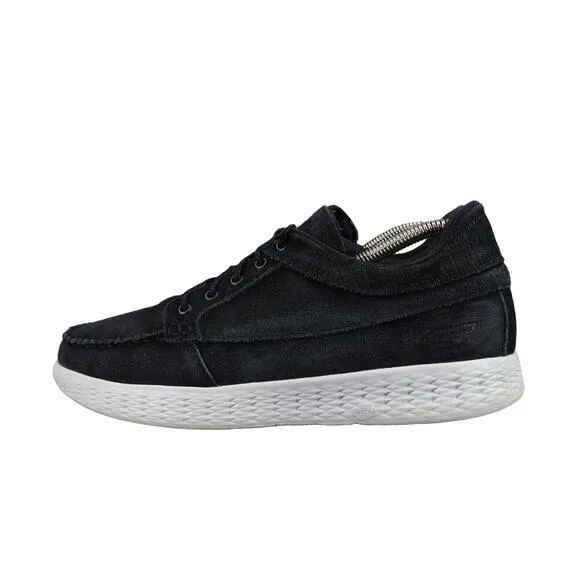Skechers Shoes Womens 9 Casual Sneaker Leather Comfort Moc Black Goga Max Walk