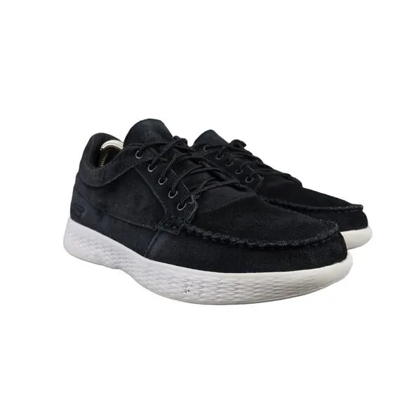 Skechers Shoes Womens 9 Casual Sneaker Leather Comfort Moc Black Goga Max Walk