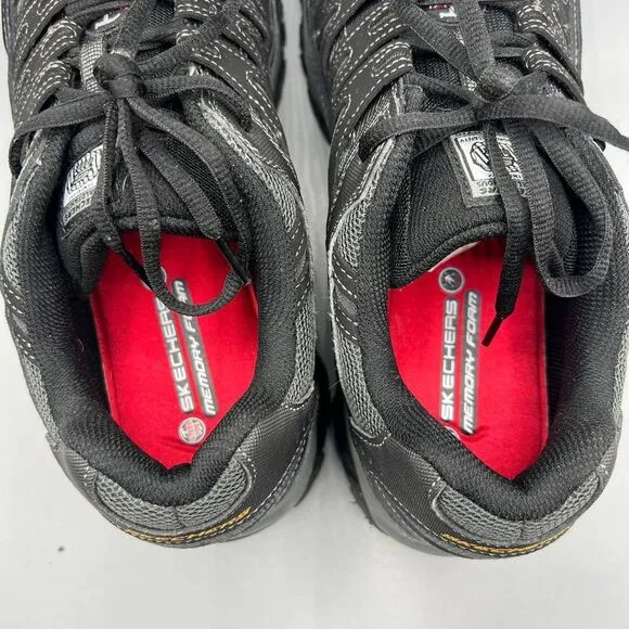 Skechers Work Shoes Men 77055 Relaxed Fit‎ Cankton Black Steel Toe Size 11.5