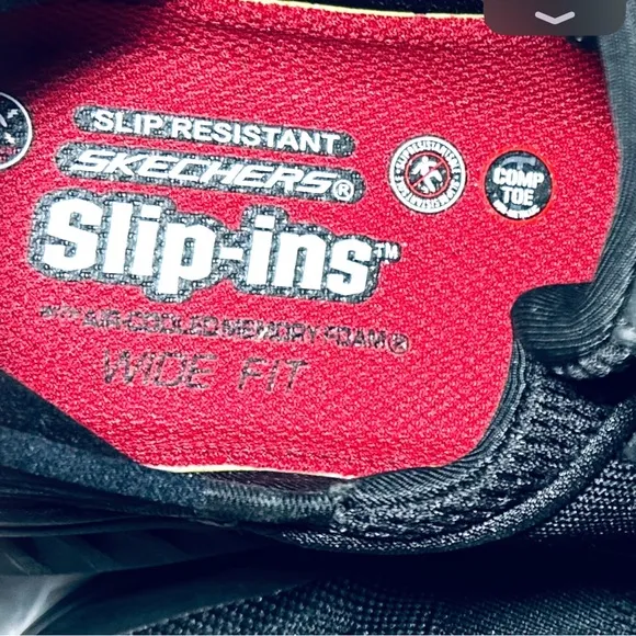 SKECHERS® Work Tilido - Fletchit Comp Toe Black Shoes Men's Size 8W New in Box