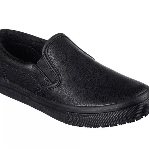 Skechers Work Women’s Size 9 shoes Gibson Brogna black slip resistant NWT