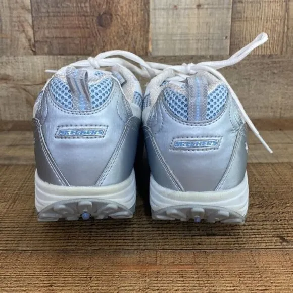 Skechers Shape Ups White Gray Blue Walking‎ Shoe Women's 9 Toning Shoes