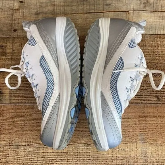 Skechers Shape Ups White Gray Blue Walking‎ Shoe Women's 9 Toning Shoes