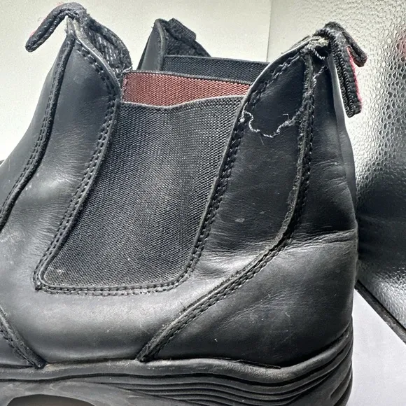 Snap On Tools Work Boots Pull On Chelsea Black Leather Mens Size 12 Carb Steel