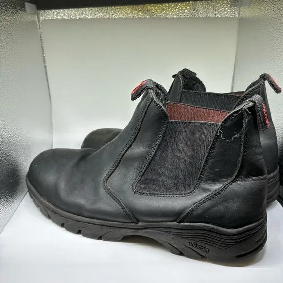 Snap On Tools Work Boots Pull On Chelsea Black Leather Mens Size 12 Carb Steel