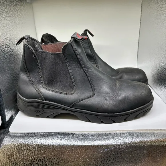 Snap On Tools Work Boots Pull On Chelsea Black Leather Mens Size 12 Carb Steel