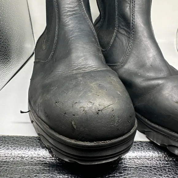 Snap On Tools Work Boots Pull On Chelsea Black Leather Mens Size 12 Carb Steel