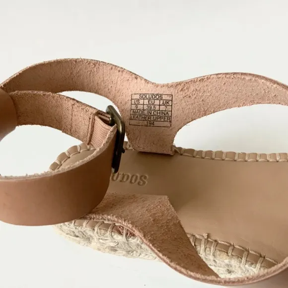 Soludos Olympia Brown Tan Leather Platform Espadrille Sandals Anthropologie 9