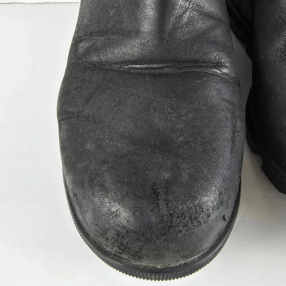 Sorel Women's Joan Of Arctic Black Leather Wedge Zip Bootie Waterproof Size 10