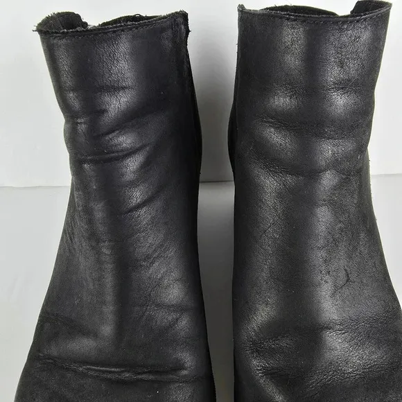 Sorel Women's Joan Of Arctic Black Leather Wedge Zip Bootie Waterproof Size 10
