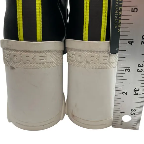 Sorel Womens Size 6.5 Waterproof Brex Heel Boots Black White Lace Up 4&quot; NWT