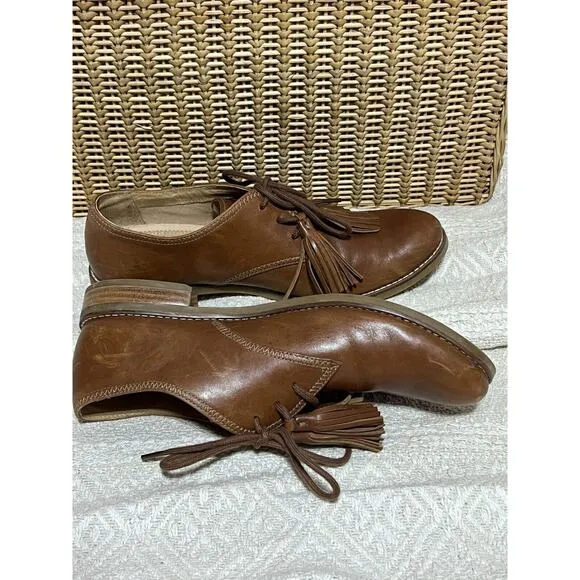 Sperry Fairpoint Oxford Women 9.5 US Shoe Brown Leather Tassel Lace Up Comfort
