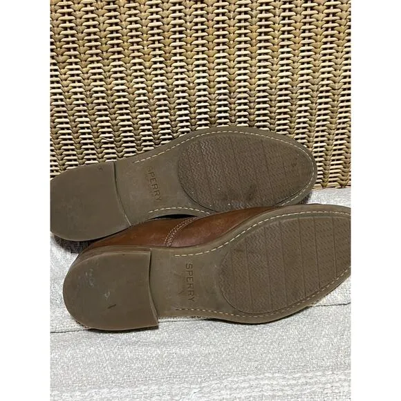 Sperry Fairpoint Oxford Women 9.5 US Shoe Brown Leather Tassel Lace Up Comfort