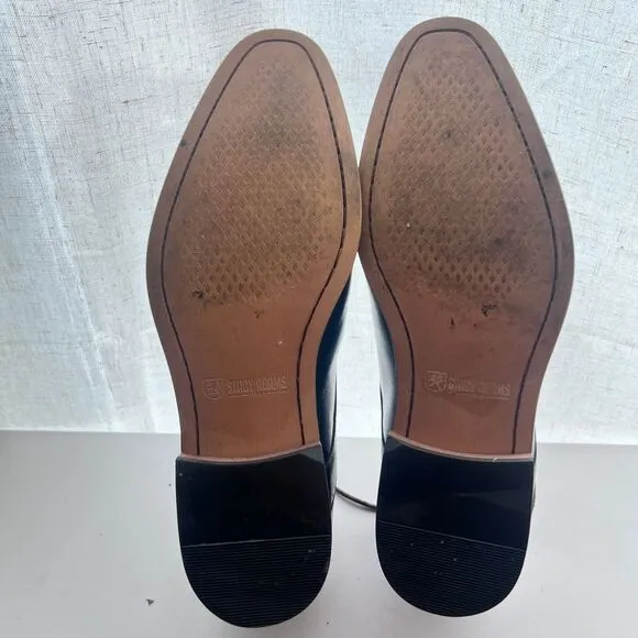 Stacy‎ Adams Men's 9 Shoes Black Brown Leather Plain Toe Savion 25177
