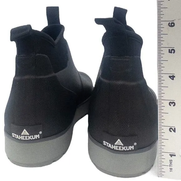 Staheekum Men's Black Neoprene &amp; Rubber Short Winter Rain Boots Black Gray