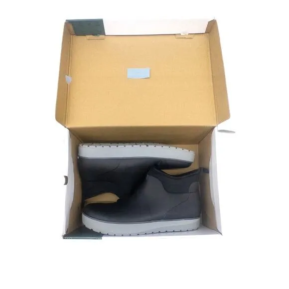 Staheekum Mens Black Neoprene  Rubber Short Lined Rain Boots Black 8 10 12 13