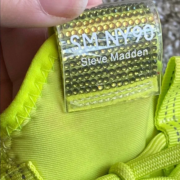 Steve Madden SM NY90 Maxima Neon Green Bling Sneakers, Women’s 10M
