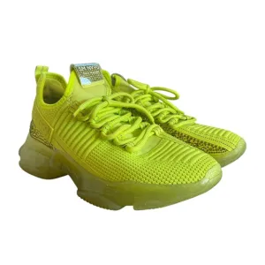 Steve Madden SM NY90 Maxima Neon Green Bling Sneakers, Women’s 10M