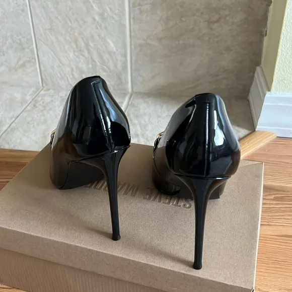 Steve Madden Vitality pointed heeled shoes with chain detail in black