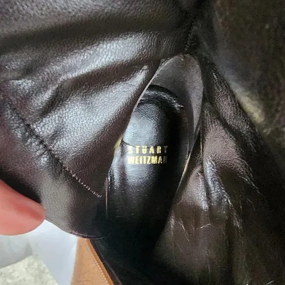 Stuart‎ Weitzman leather Sculpted heel leather boots 8.5