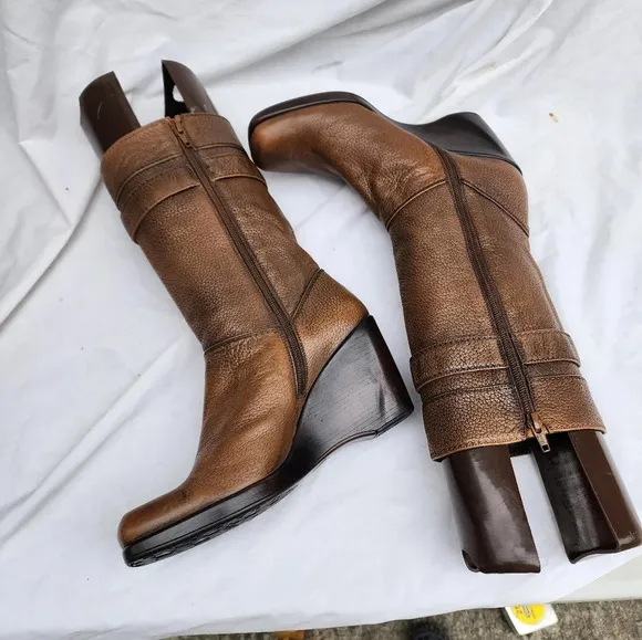 Stuart‎ Weitzman leather Sculpted heel leather boots 8.5