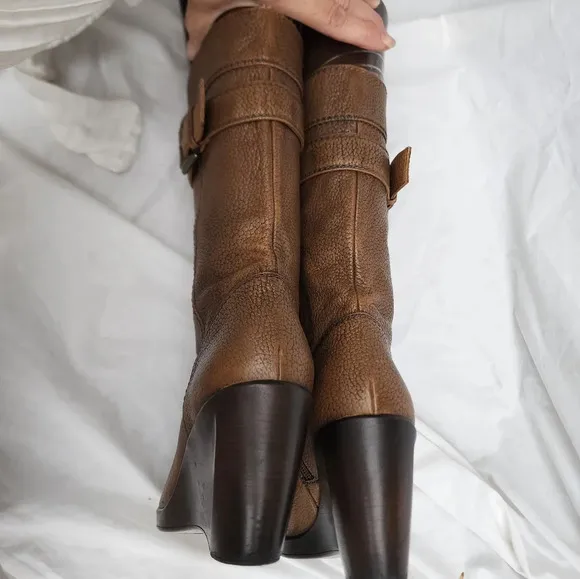 Stuart‎ Weitzman leather Sculpted heel leather boots 8.5