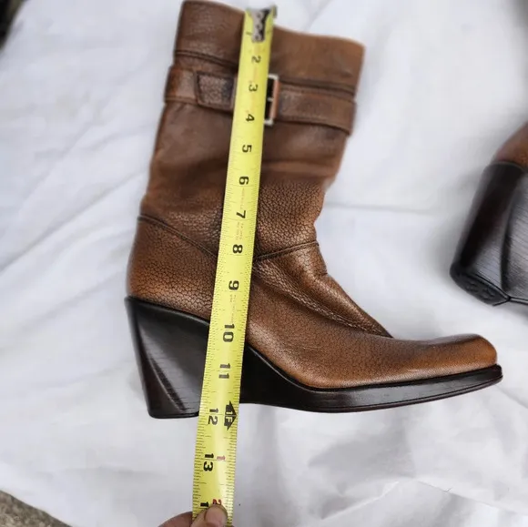 Stuart‎ Weitzman leather Sculpted heel leather boots 8.5
