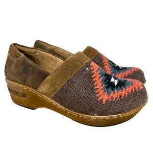 Sundance Catalog Born Bailie Clog Shoes Southwestern Cowichan Blanket Motif