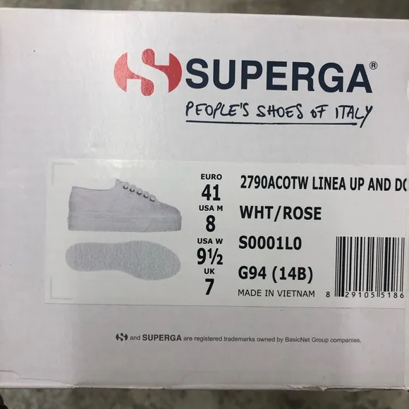 Superga 2790 Acotw Sneakers Shoes White/Rose 9.5