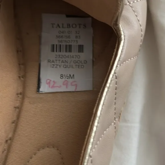 Talbots Women's Quilted Slip-On Shoes - Gold and Tan