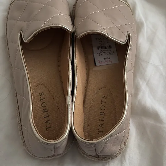 Talbots Women's Quilted Slip-On Shoes - Gold and Tan