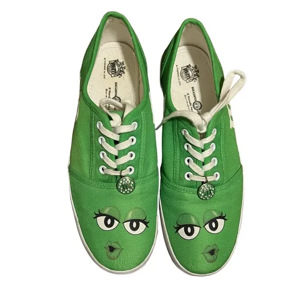 The Bradford Exchange Womens Official M&amp;M Sneakers Shoes Size 9.5 Low-Top Green