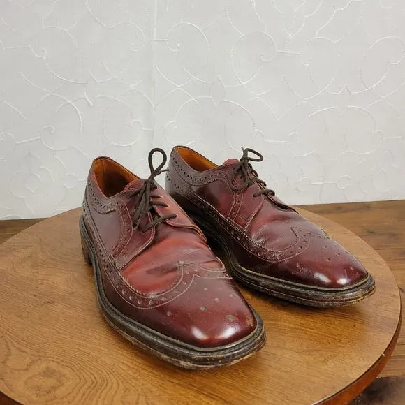 The British Isles Collection Men's Oxford Shoes SZ 10 Leather Lace Up Almond Toe