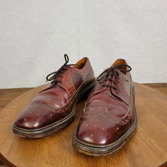 The British Isles Collection Men's Oxford Shoes SZ 10 Leather Lace Up Almond Toe
