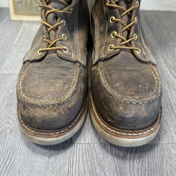 Thorogood 804-4378 Men's Leather Steel Safety Moc Toe Boots Size 11 D
