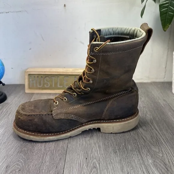 Thorogood 804-4378 Men's Leather Steel Safety Moc Toe Boots Size 11 D