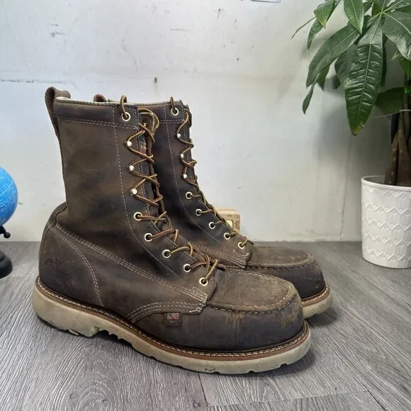 Thorogood 804-4378 Men's Leather Steel Safety Moc Toe Boots Size 11 D
