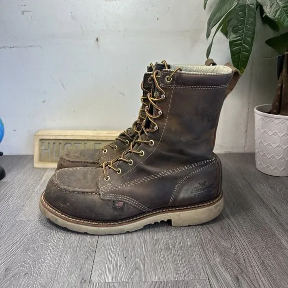 Thorogood 804-4378 Men's Leather Steel Safety Moc Toe Boots Size 11 D