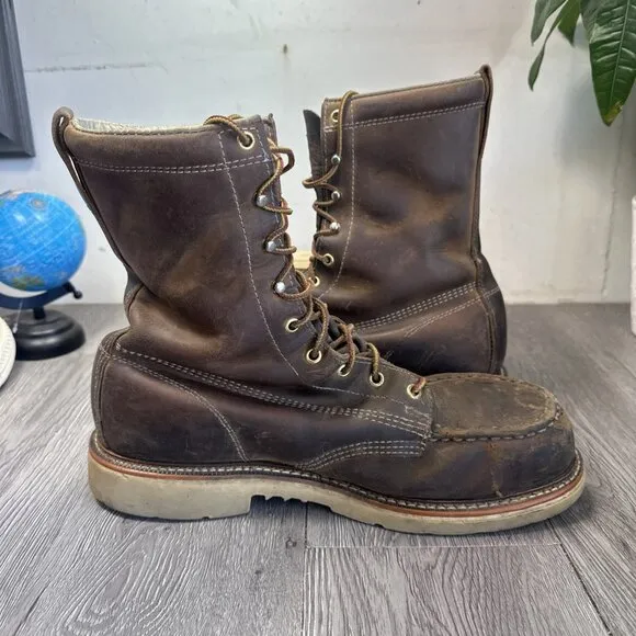 Thorogood 804-4378 Men's Leather Steel Safety Moc Toe Boots Size 12 EE