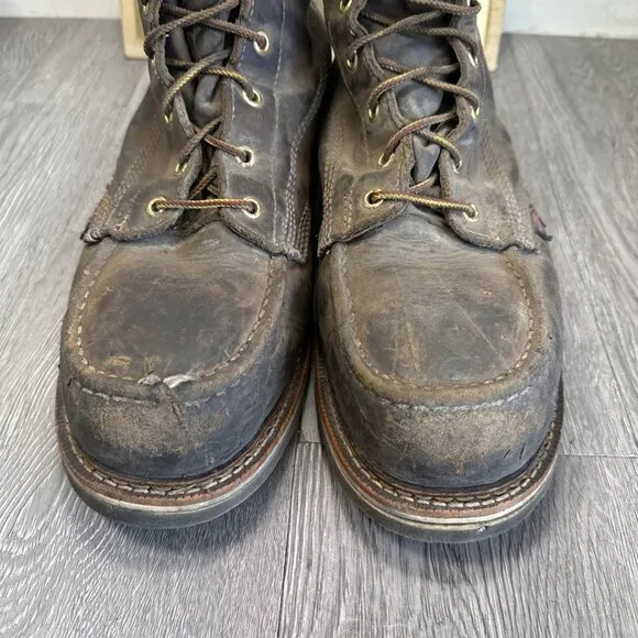Thorogood 804-4378 Men's Leather Steel Safety Moc Toe Boots Size 12 EE