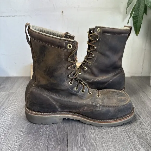 Thorogood 804-4378 Men's Leather Steel Safety Moc Toe Boots Size 12 EE