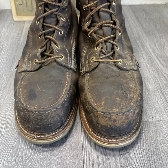 Thorogood 804-4378 Men's Leather Steel Safety Moc Toe Boots Size 12 EE
