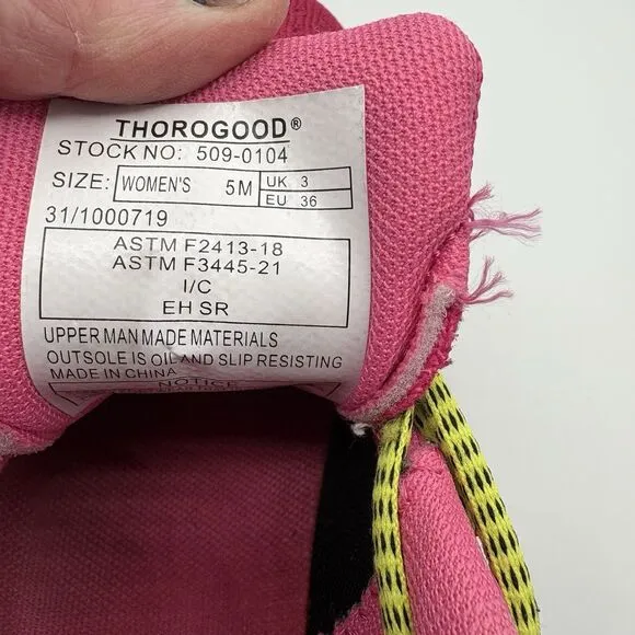 Thorogood Work Women Sz 5M Lace Up Low Sneaker Composite Toe AST Pink/Blush Shoe