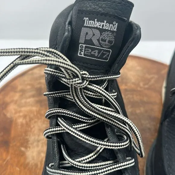 Timberland Pro Boots Mens 10 M Pro Wedge 6&quot; Soft Toe Black Leather Safety Work