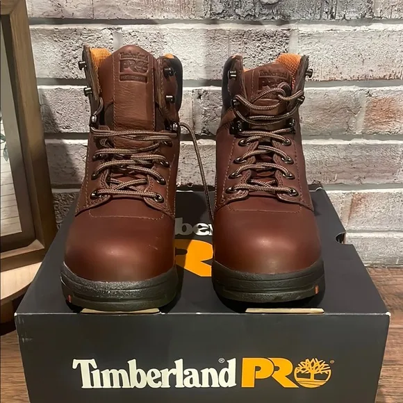 Timberland PRO Brown and Black Work Boots with Reinforced Toe