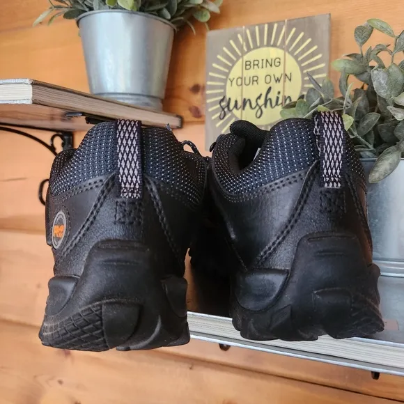 Timberland 💙 Pro Men's Mudsill Black Steel Toe Work Shoes Sneakers 40008 7.5 M