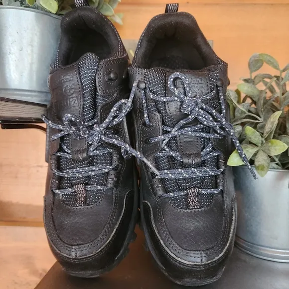 Timberland 💙 Pro Men's Mudsill Black Steel Toe Work Shoes Sneakers 40008 7.5 M