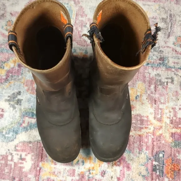 Timberland PRO PowerFit Work Boots – Brown/Black Pull-On – Size 13
